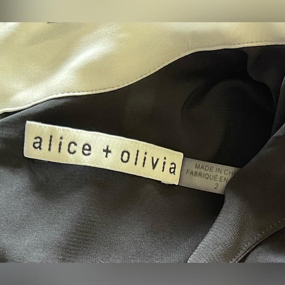 Alice + Olivia -Bow Tiered Crepe Mini Dress - Picture 6 of 6